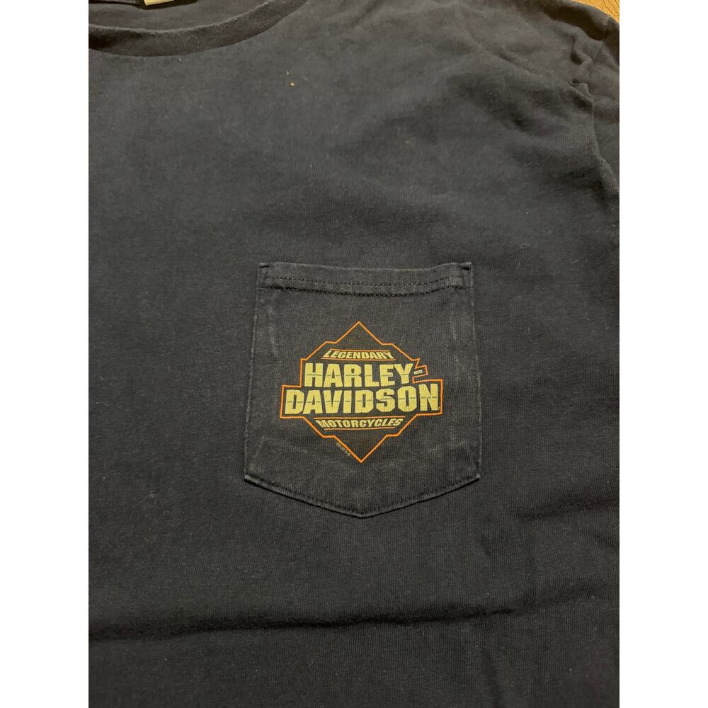 Harley Davidson Capitol Lansing MI Pocket T Shirt Mens XL Blue Motorcycle Biker - Picture 2 of 5